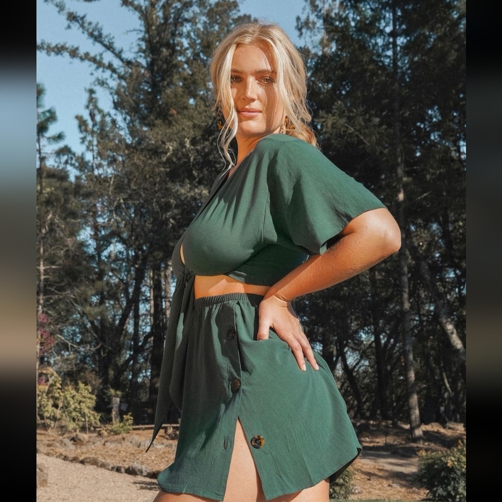 NWT Toluca Swim Maria Swim Cover Up Co-ord Set. Green. Size Large.